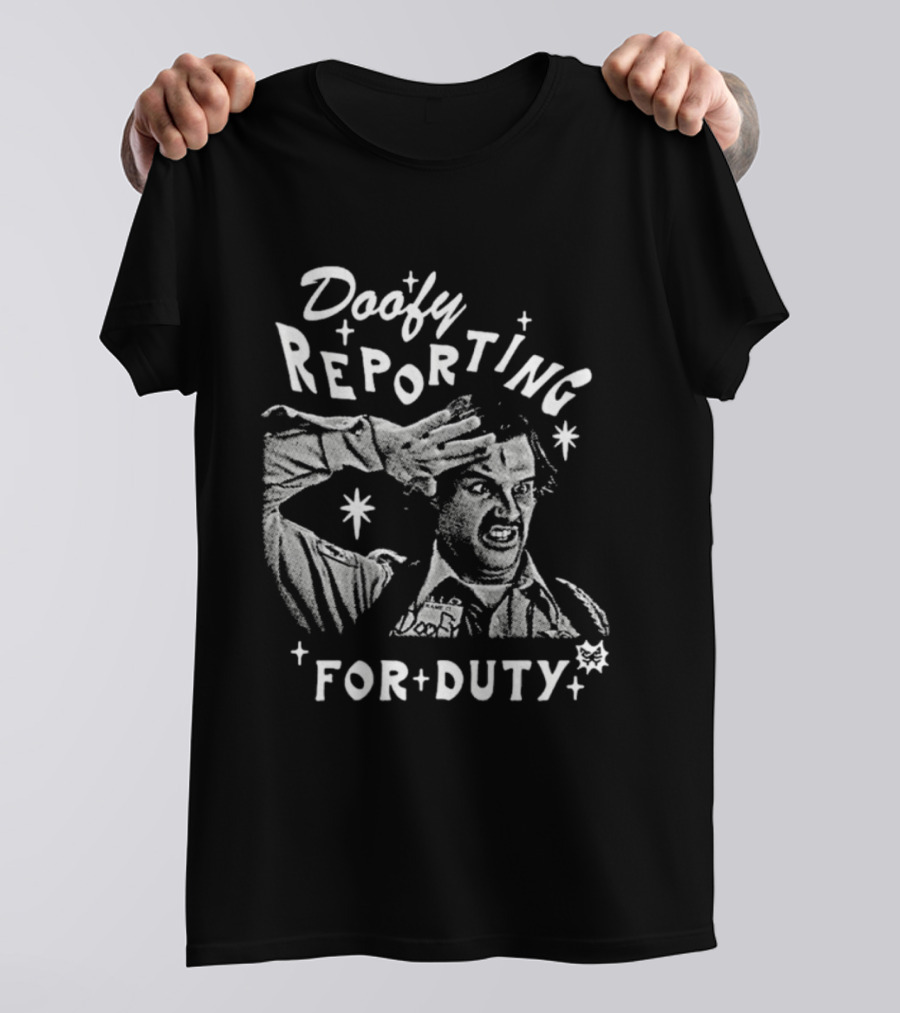 Doofy Reporting For Duty Funny Character Salute T-Shirt