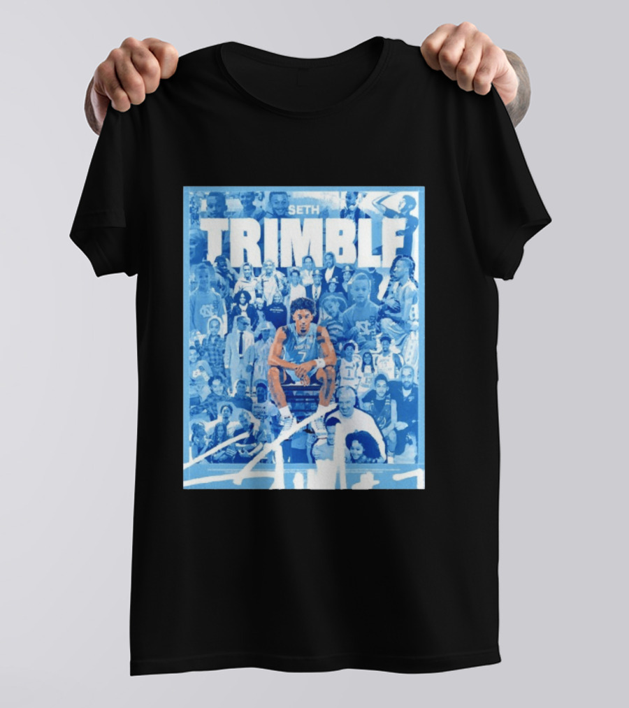 Seth Trimble North Carolina Tar Heels Basketball Collage T-Shirt