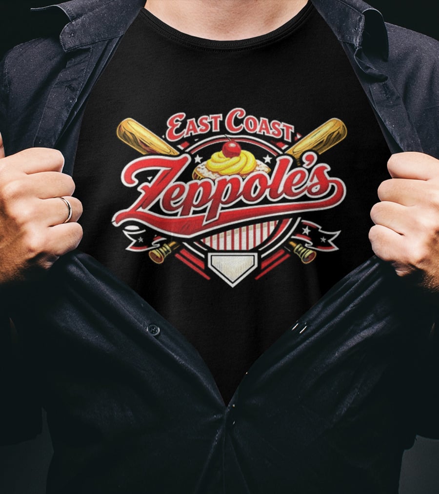 East Coast Zeppole's Baseball Inspired Classic Vintage Dessert T-Shirt