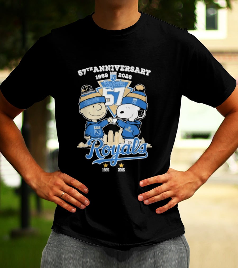 57th Anniversary 1969 2026 Peanuts Fistbump Kansas City Royals Royals T-Shirt