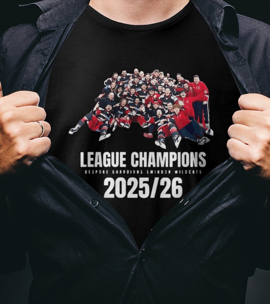 League Champions 2025 2026 Bespoke Guardians Swindon Wildcats T-Shirt