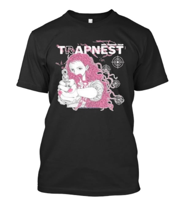 Trapnest Trigger Tour 2001 Anime Girl With Gun And Target T-Shirt