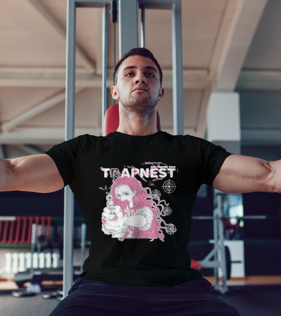 Trapnest Trigger Tour 2001 Anime Girl With Gun And Target T-Shirt