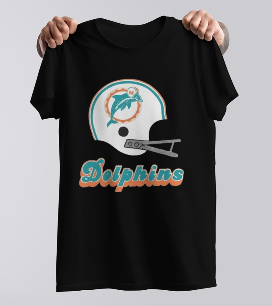 Miami Dolphins Vintage Helmet Dolphins T-Shirt