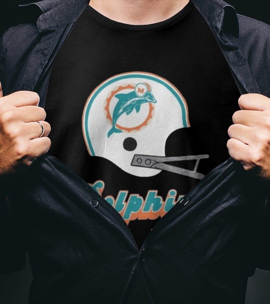 Miami Dolphins Vintage Helmet Dolphins T-Shirt
