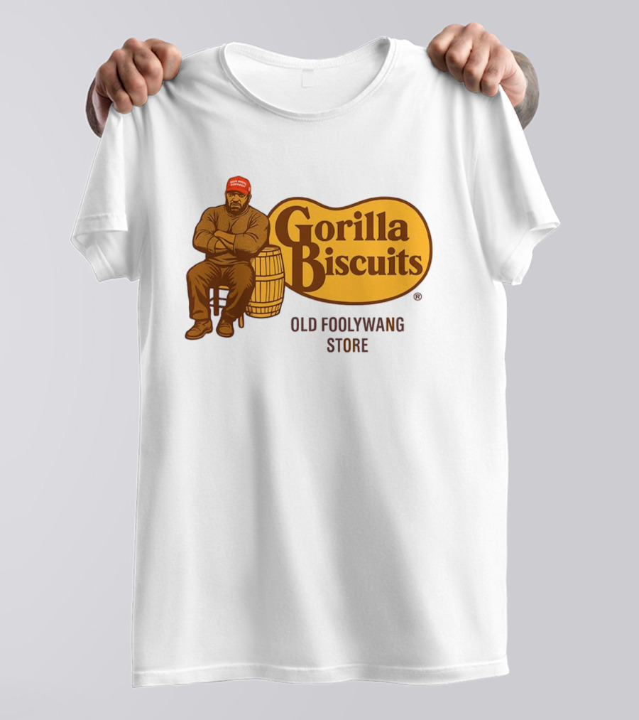 Cracker Barrel Gorilla Biscuits Old Foolywang Store Rustic Man And Barrel T-Shirt