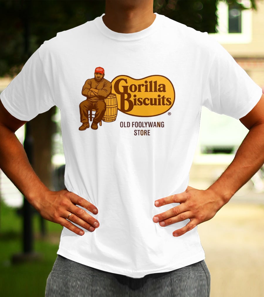 Cracker Barrel Gorilla Biscuits Old Foolywang Store Rustic Man And Barrel T-Shirt