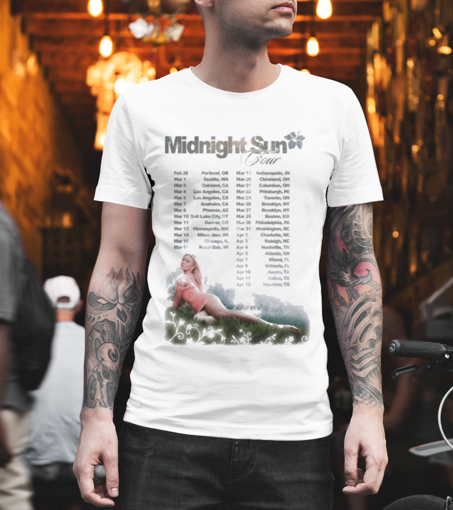 Midnight Sun Tour 2026 Zara Larsson Concert Locations T-Shirt