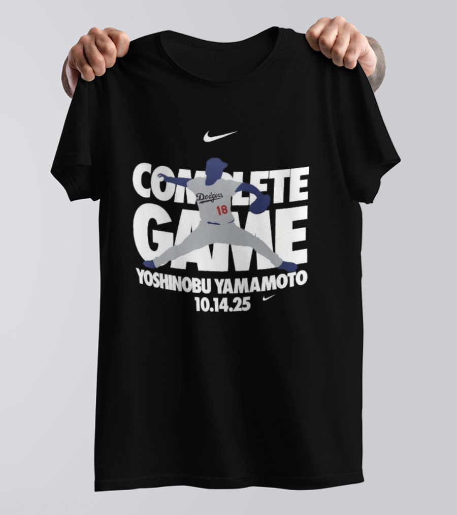 Yoshinobu Yamamoto Complete Game 10.14.25 Nike MLB Dodgers T-Shirt