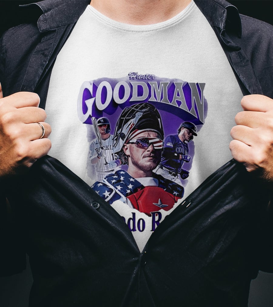 Hunter Goodman Colorado Rockies Catcher And Player Patriots 2026 T-Shirt