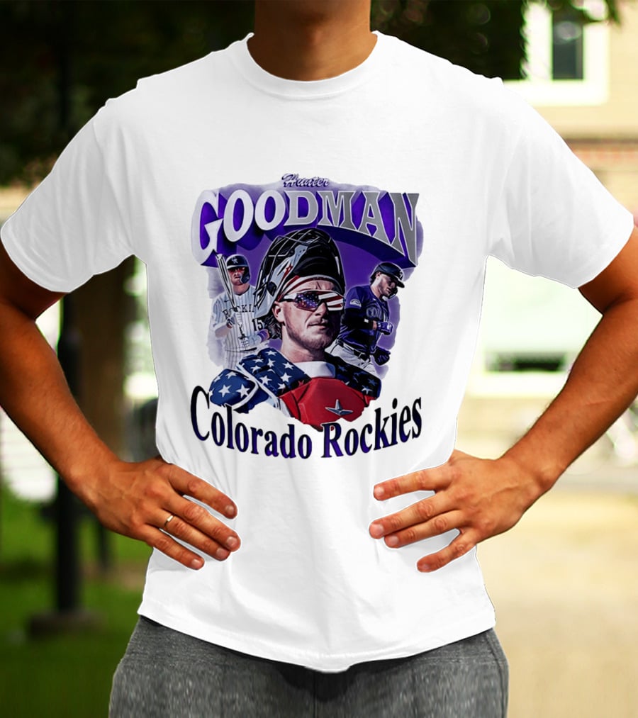 Hunter Goodman Colorado Rockies Catcher And Player Patriots 2026 T-Shirt