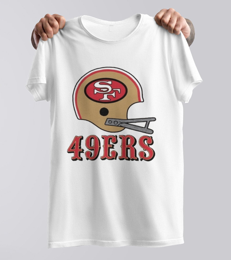 San Francisco 49ers SF Football Helmet 49ers T-Shirt