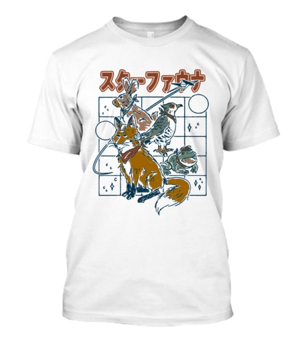 Star Fauna Henrique Torres Rabbit Fox Turtle Bird Japanese T-Shirt