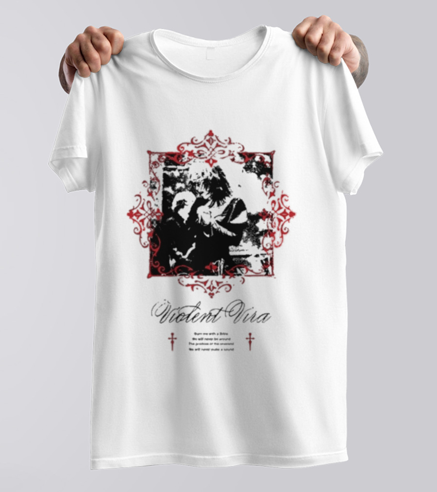 Violent Vira Ghostly Embrace In Ornate Frame T-Shirt