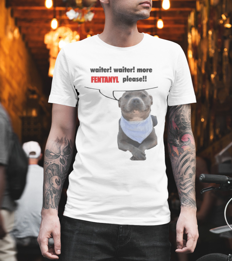 Waiter Waiter More Fentanyl Meme Dog Funny Please T-Shirt