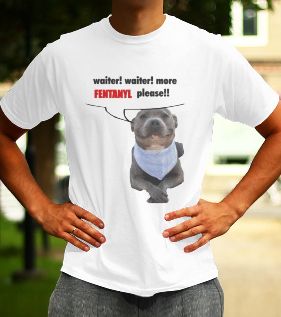 Waiter Waiter More Fentanyl Meme Dog Funny Please T-Shirt