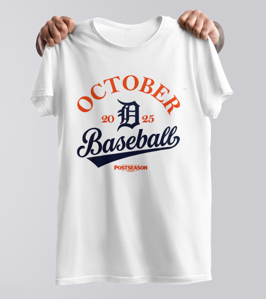 Detroit Tigers October Baseball Postseason 2025 T-Shirt