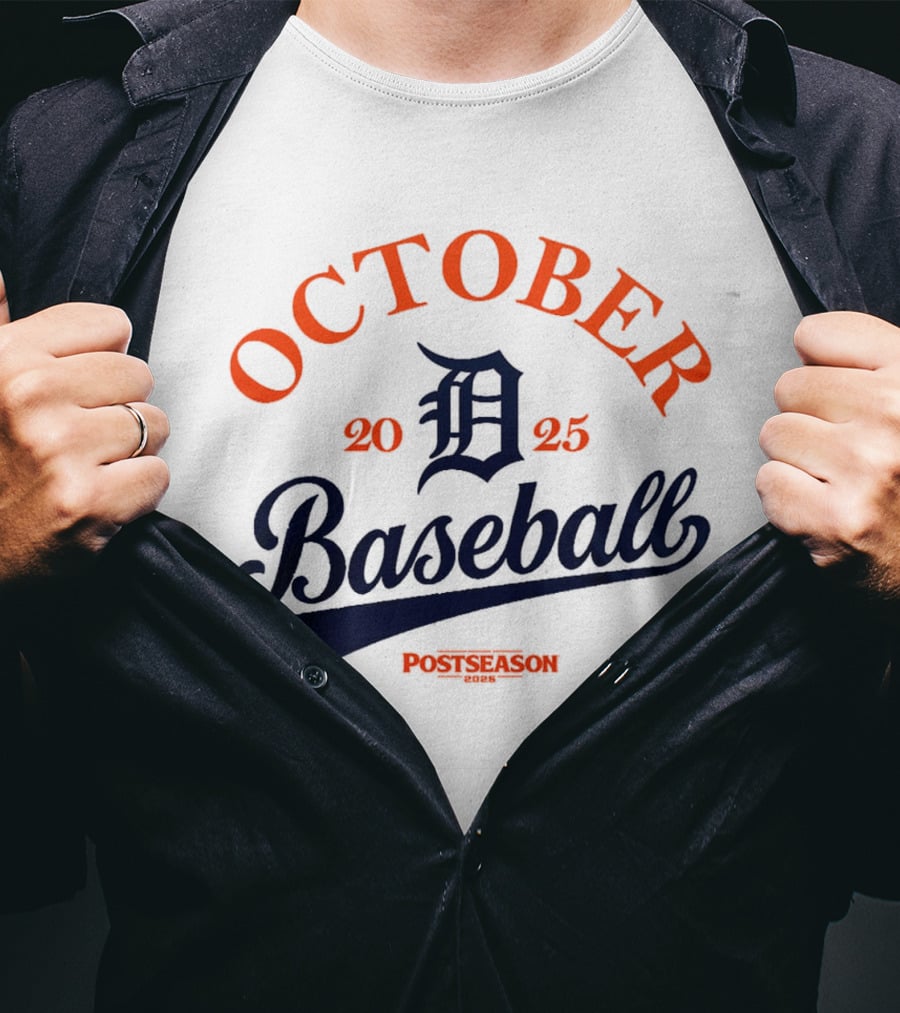 Detroit Tigers October Baseball Postseason 2025 T-Shirt