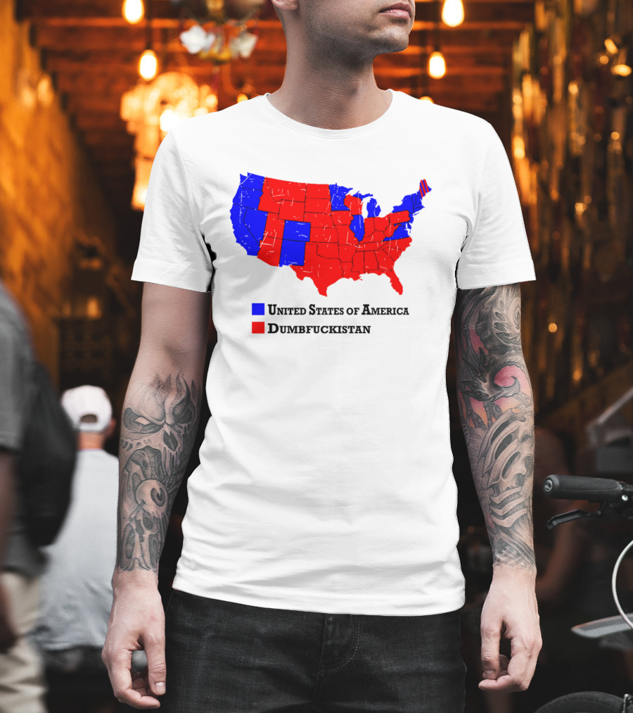 United States Of America Dumbfuckistan Map Red Blue States T-Shirt