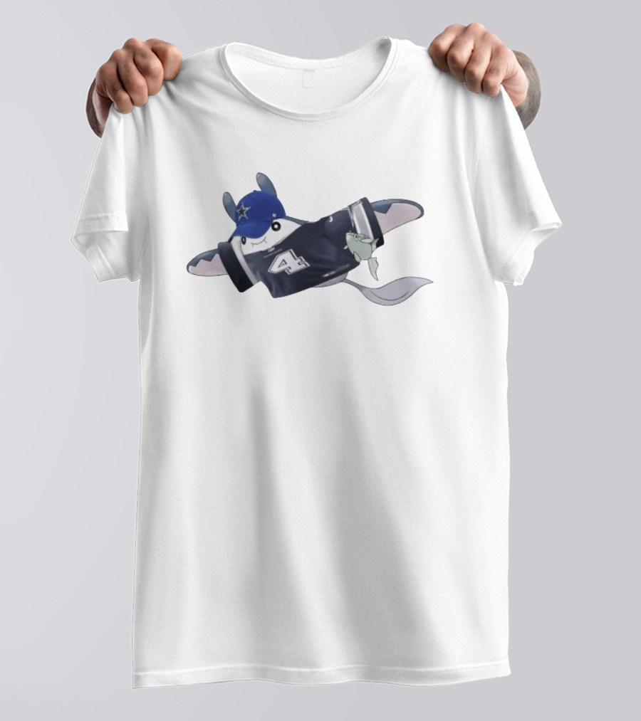 Mantine Pokemon Wearing Dak Prescott Dallas Cowboys Jersey And Hat T-Shirt