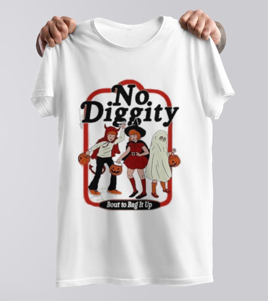 No Diggity Halloween Costume Kids With Pumpkins T-Shirt