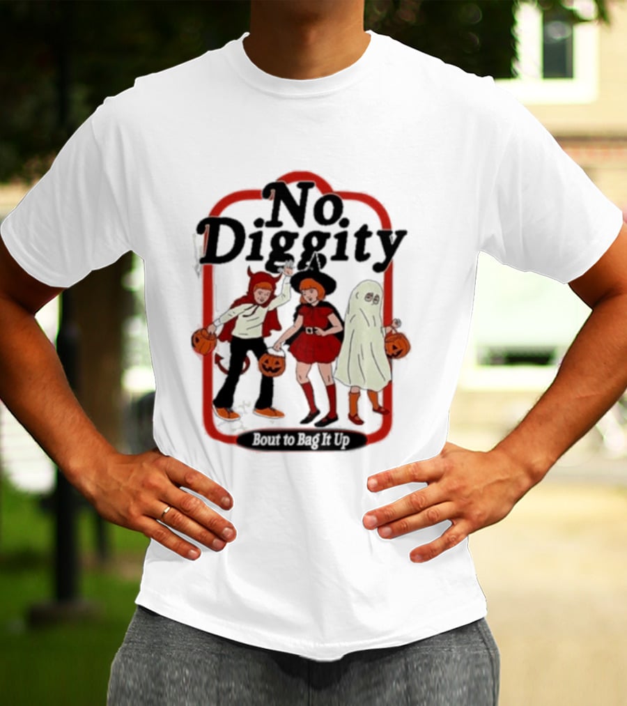No Diggity Halloween Costume Kids With Pumpkins T-Shirt