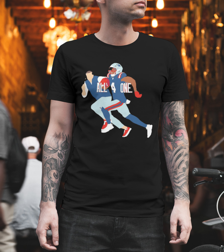All 4 One New England Patriots Mike Vrabel Antonio Gibson Football T-Shirt