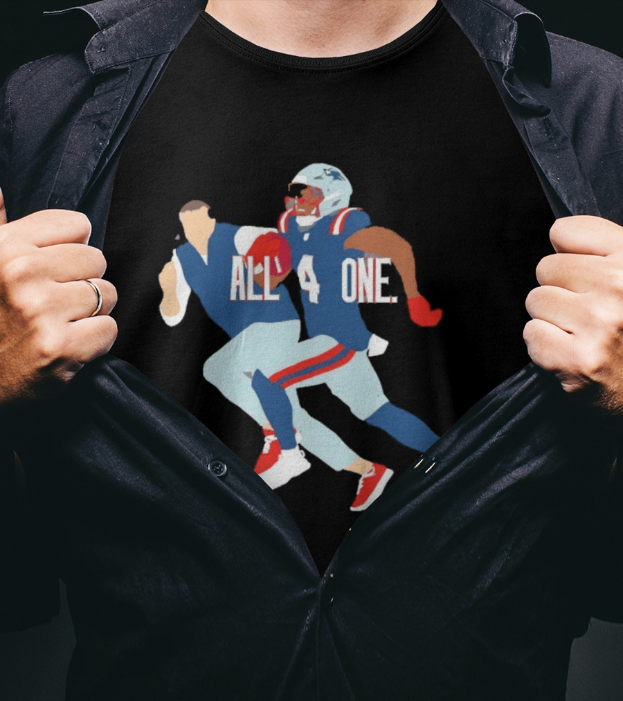 All 4 One New England Patriots Mike Vrabel Antonio Gibson Football T-Shirt