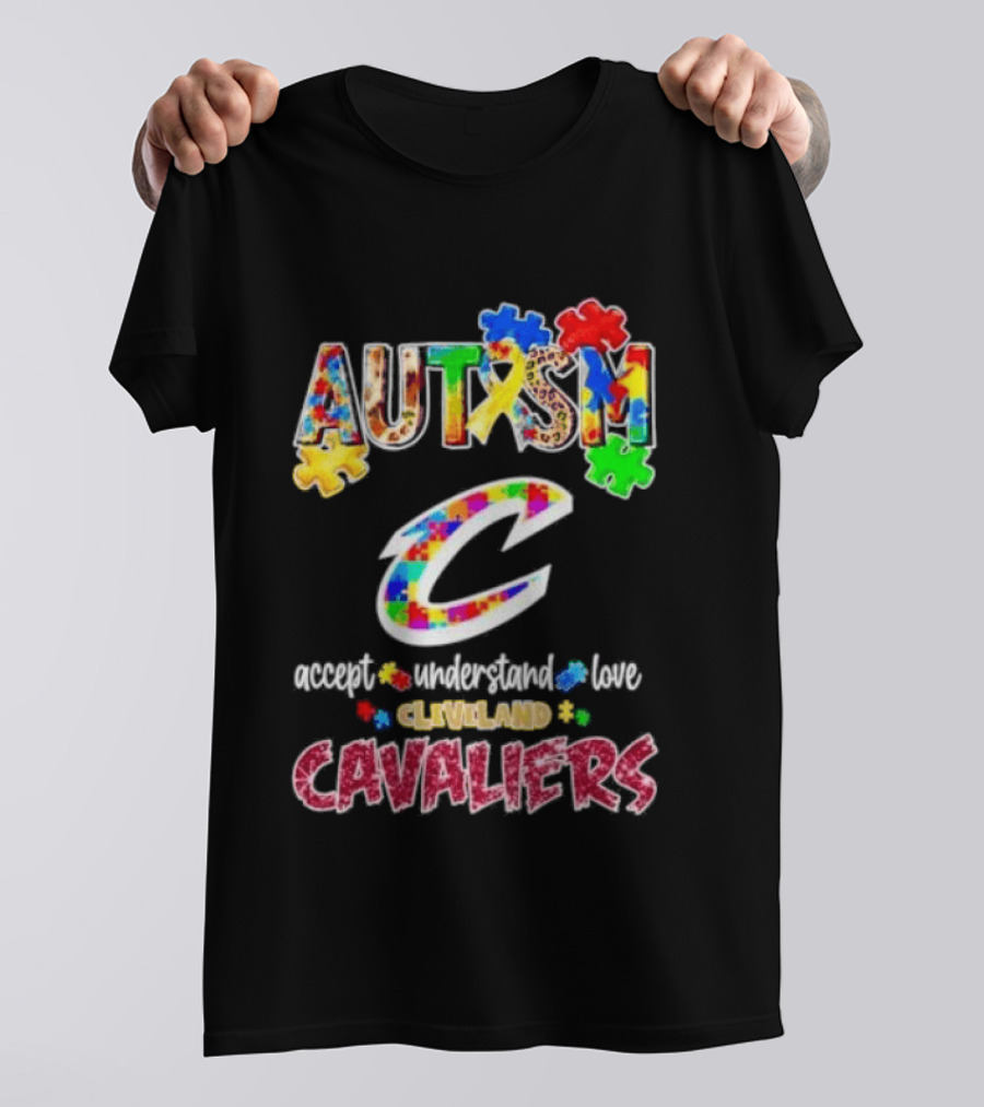 Autism Accept Understand Love Cleveland Cavaliers Puzzles T-Shirt