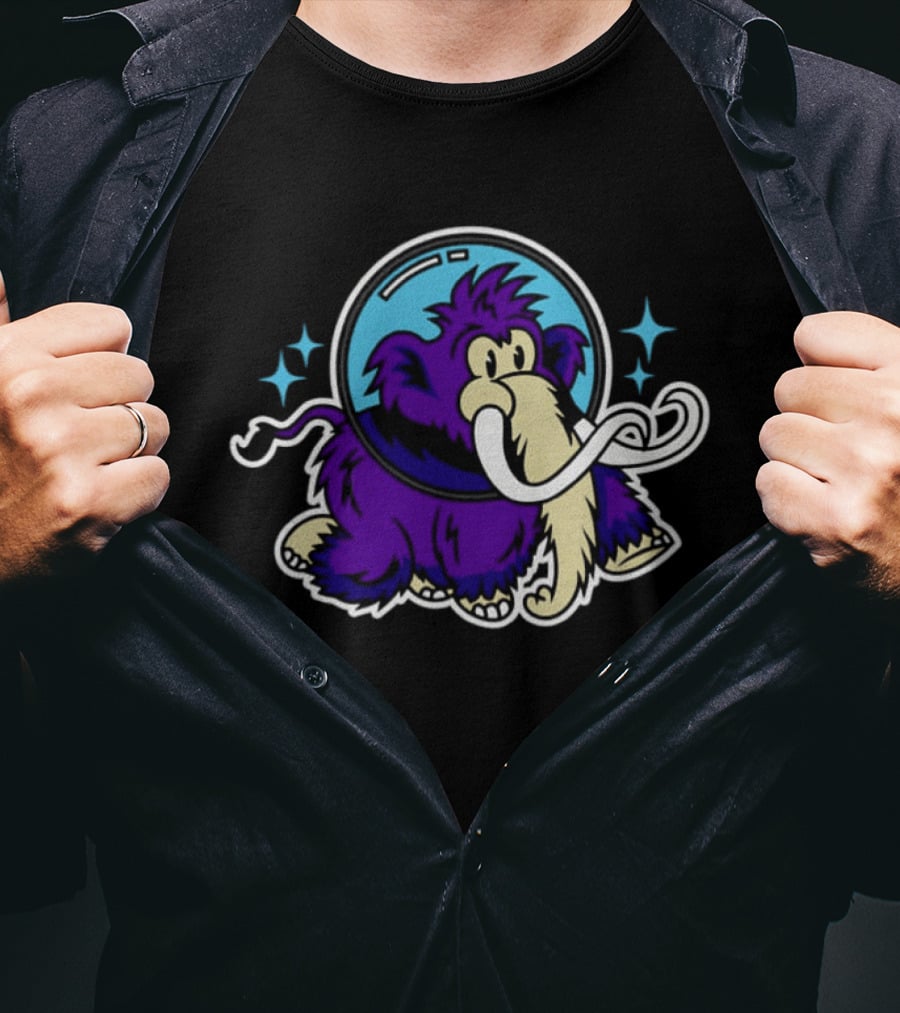 Erie Seawolves Moon Mammoths Retro Space T-Shirt