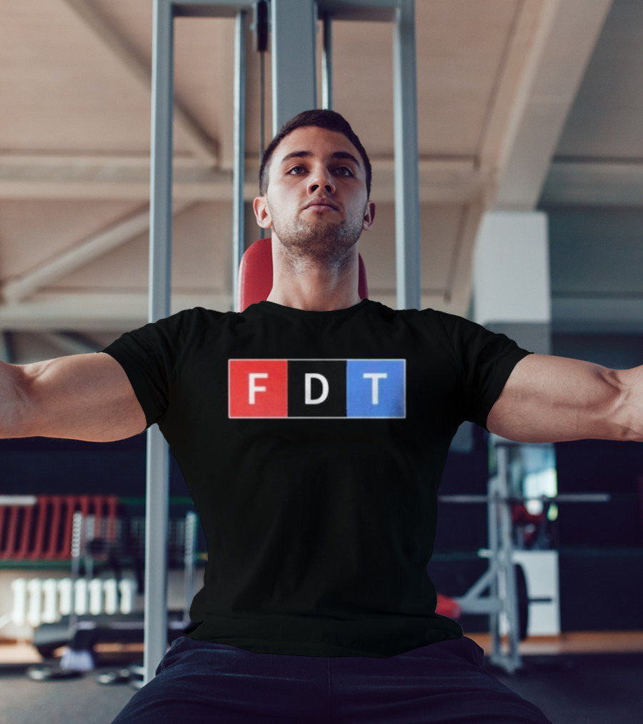 FDT Anti Trump Red Black Blue Block Letters T-Shirt