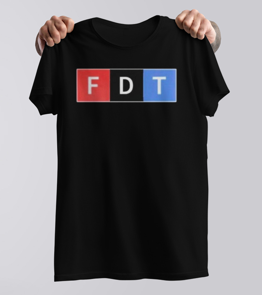 FDT Anti Trump Red Black Blue Block Letters T-Shirt