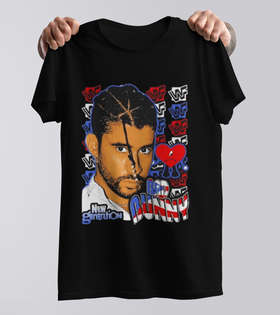 Bad Bunny New Generation WWF Heart T-Shirt