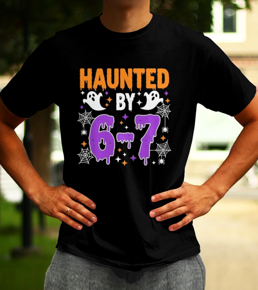 Haunted By 67 Halloween Ghosts And Spiders T-Shirt