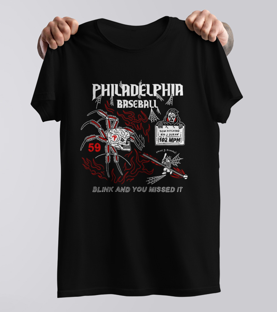 Philadelphia Baseball 59 Phillies Blink And You Missed It Durantula T-Shirt
