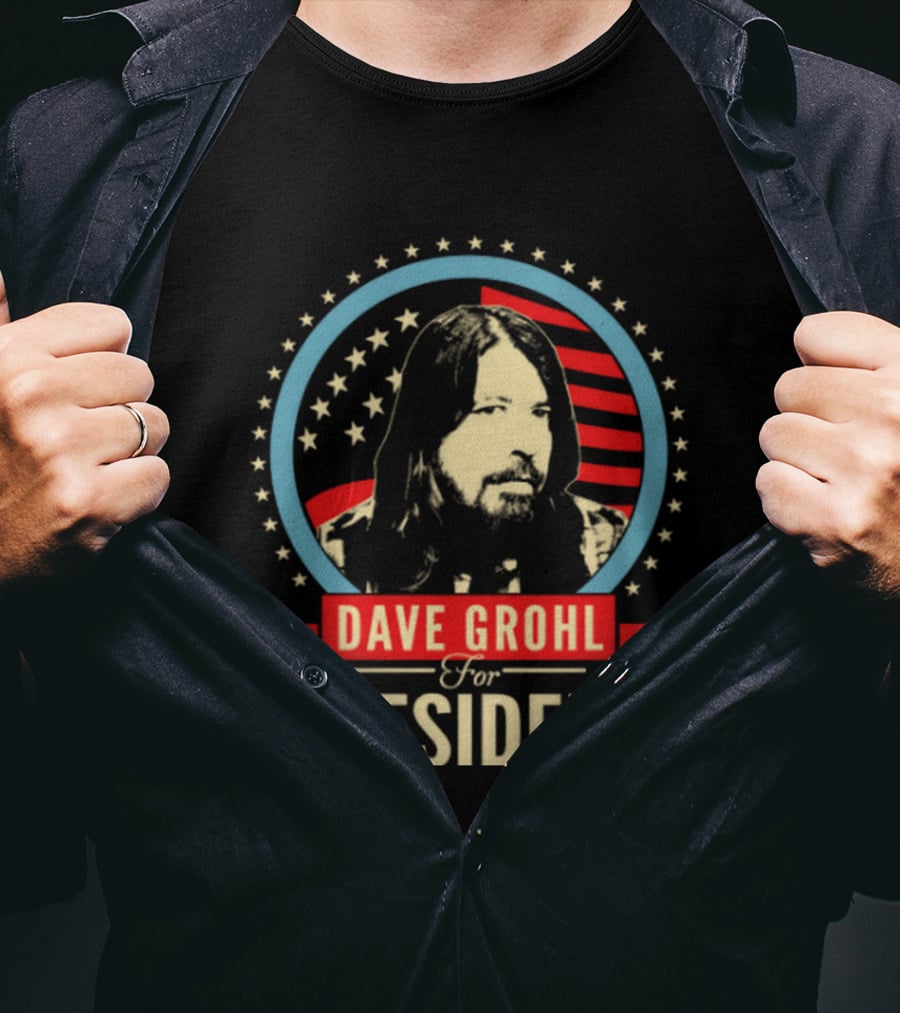 Dave Grohl For President Stars And Stripes Iconic Campaign T-Shirt