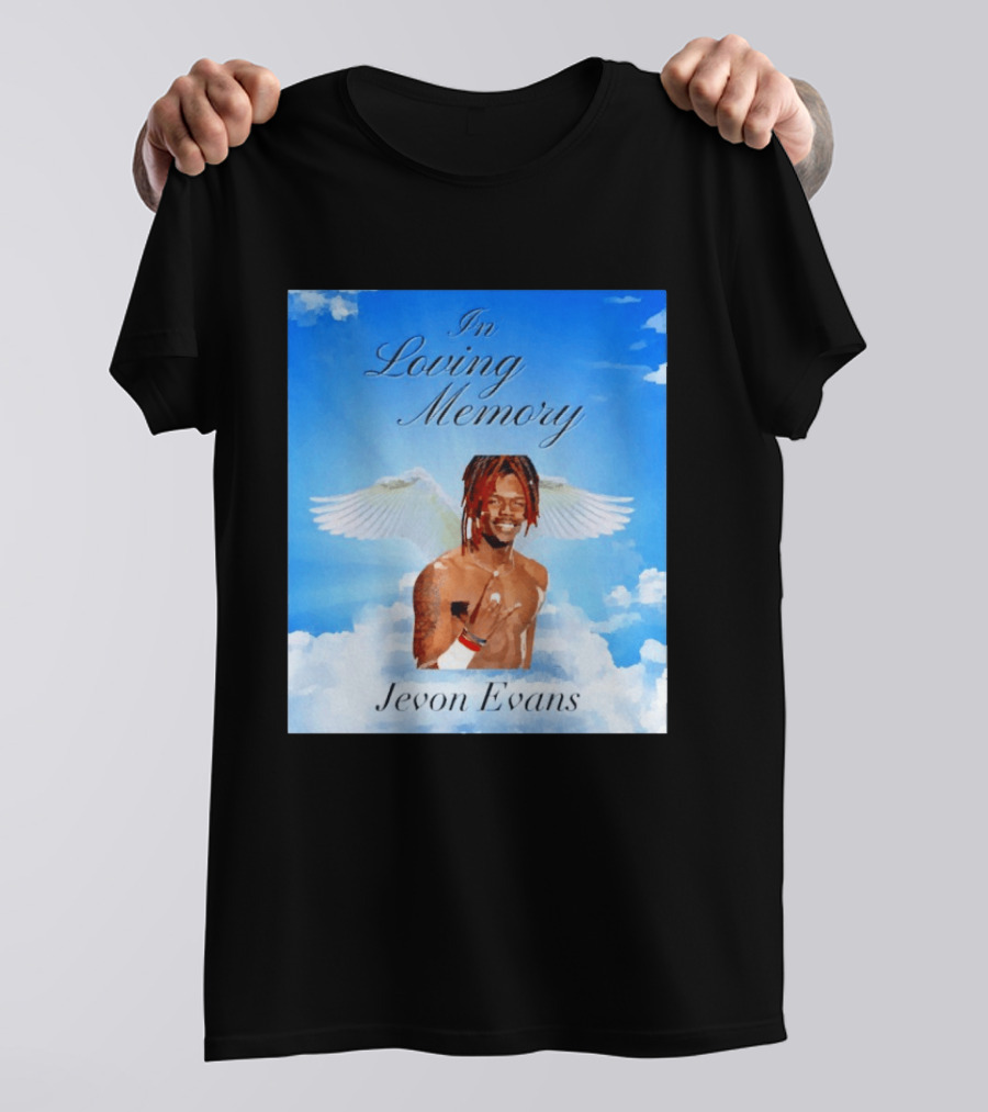 In Loving Memory Jevon Evans Angel Wings Clouds T-Shirt