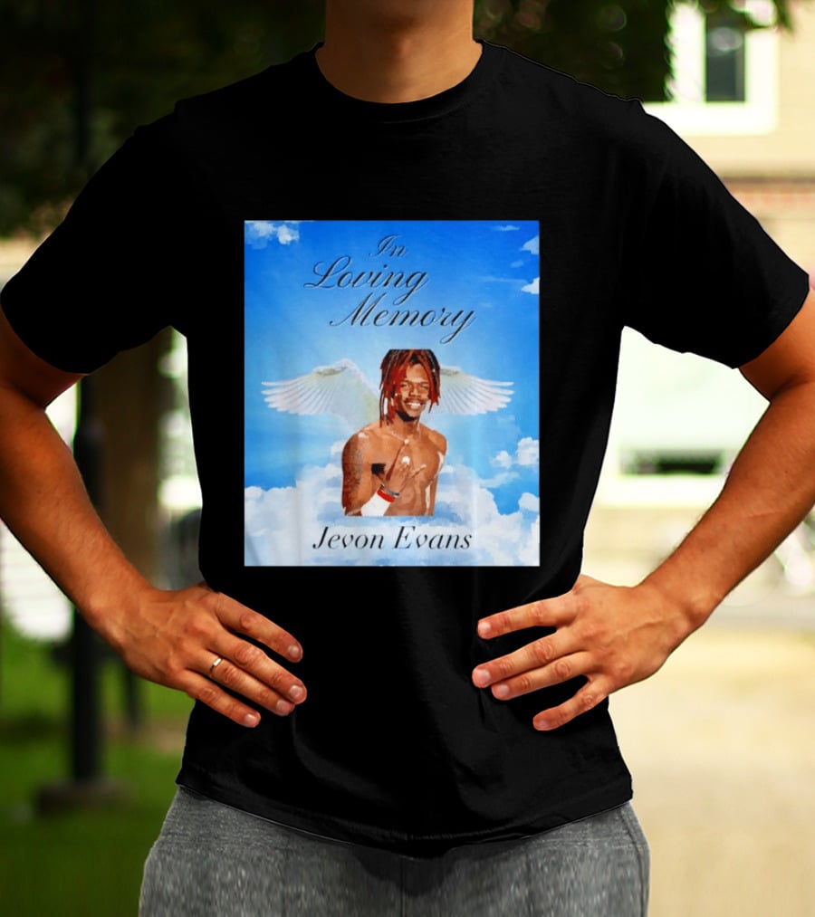 In Loving Memory Jevon Evans Angel Wings Clouds T-Shirt