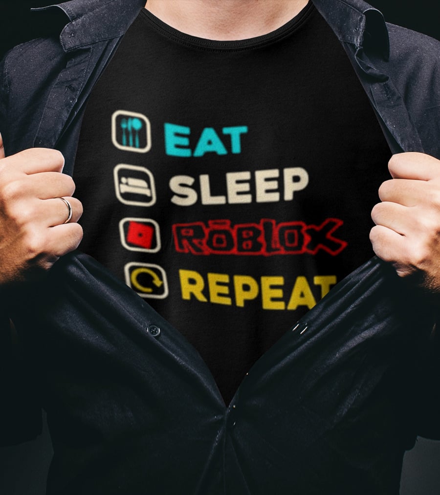 Eat Sleep Roblox Repeat Gaming Lifestyle Fun T-Shirt
