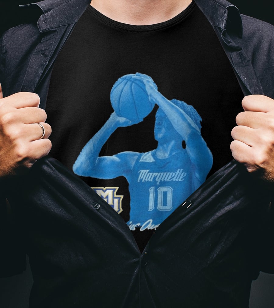 Marquette Golden Eagles MU Damarius Owens #10 Basketball T-Shirt