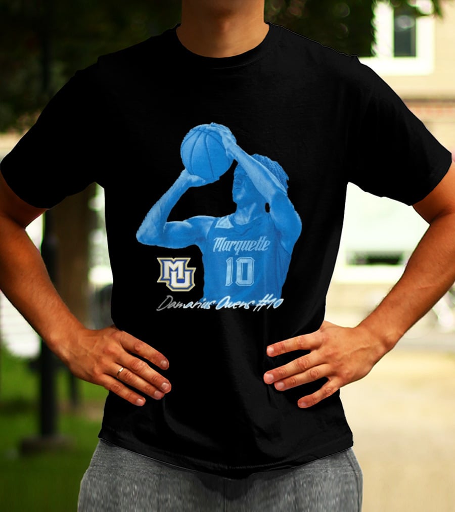 Marquette Golden Eagles MU Damarius Owens #10 Basketball T-Shirt