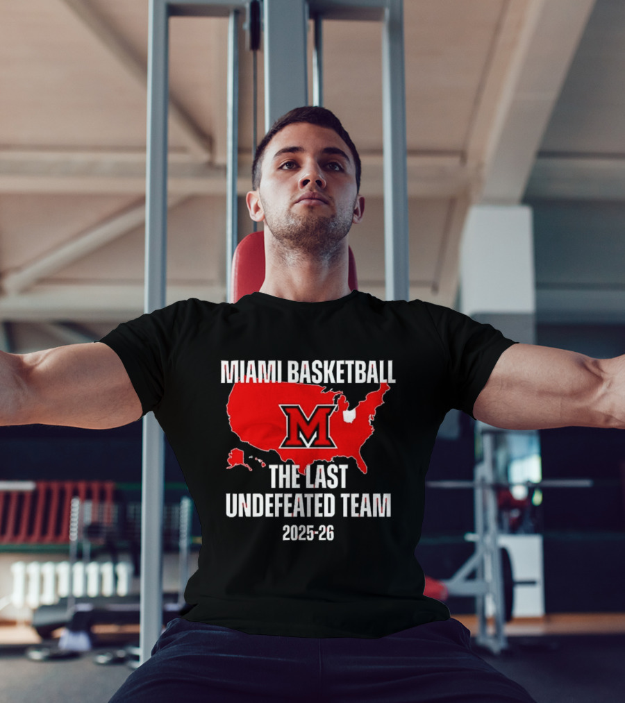 Miami Basketball RedHawks The Last Undefeated Team 2025 26 USA Map T-Shirt