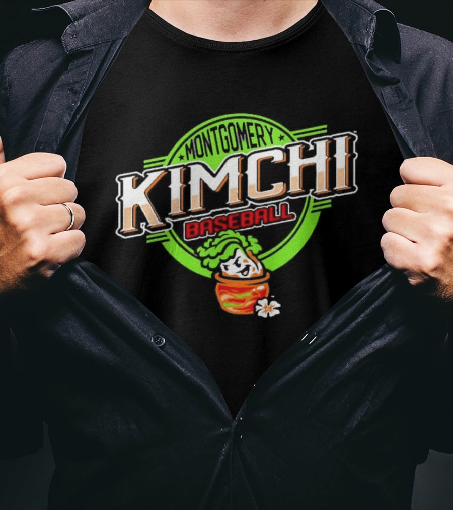 Montgomery Kimchi Baseball Korean Pickle Bowl Green Circle T-Shirt