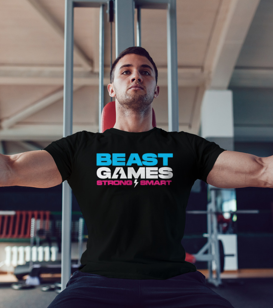 Beast Games Strong Smart MrBeast Lightning Bolt T-Shirt