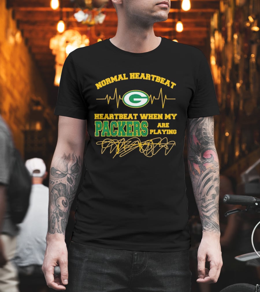 Normal Heartbeat Green Bay Packers Playing Fan Pulse T-Shirt