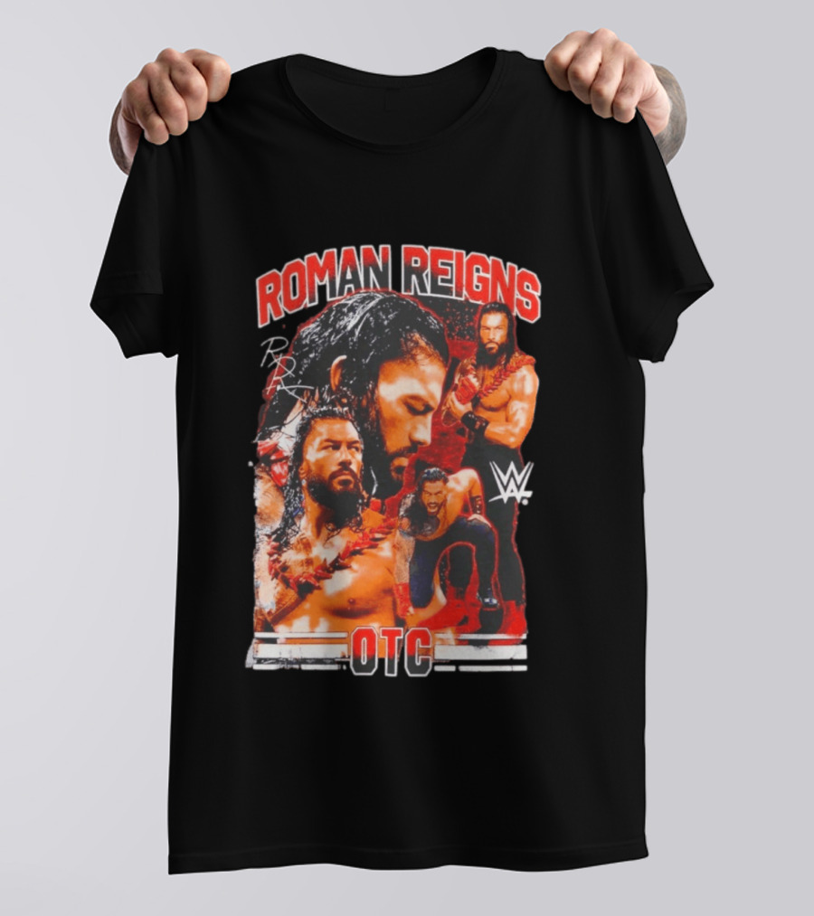 Roman Reigns WWE OTC Collage Wrestling Superstar WWE T-Shirt