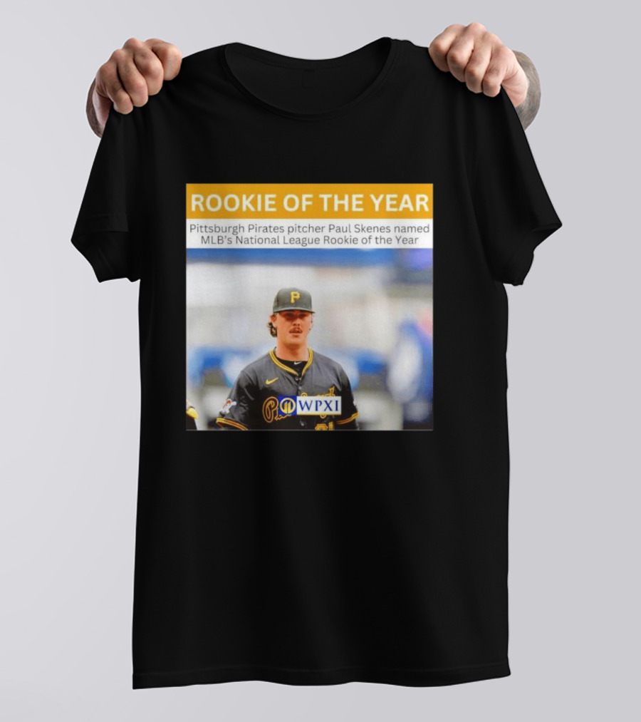 Rookie Of The Year Pittsburgh Pirates Pitcher Paul Skenes National League Award WPXI T-Shirt