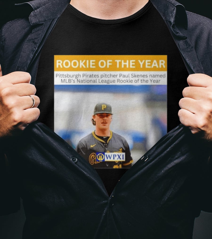Rookie Of The Year Pittsburgh Pirates Pitcher Paul Skenes National League Award WPXI T-Shirt