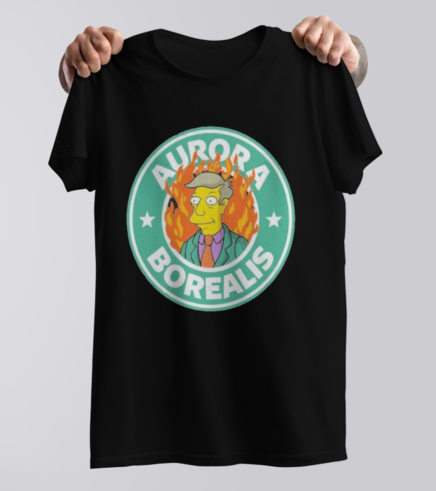 Aurora Borealis Skinnerbucks Green Circle Fire T-Shirt
