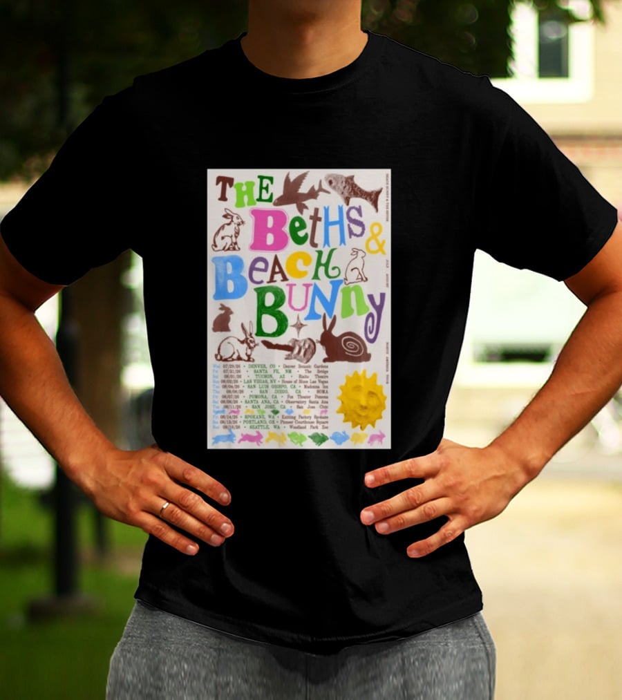 The Beths Beach Bunny North America Tour 2026 Denver Santa Fe Tucson Seattle T-Shirt